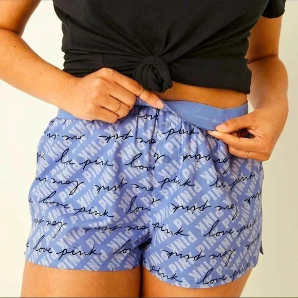 PINK Victoria’s Secret Purple Sleep Short SLEEP BOXY NWT - Picture 2 of 4